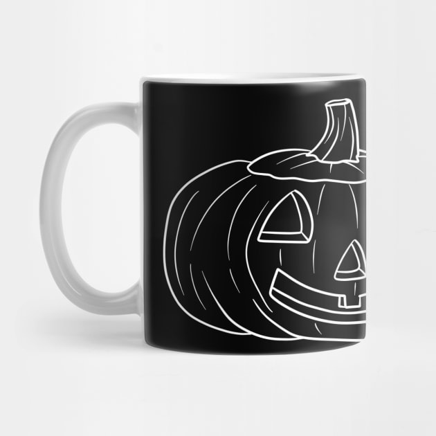 Halloween Jack O' Lantern White Line Design by saradaboru